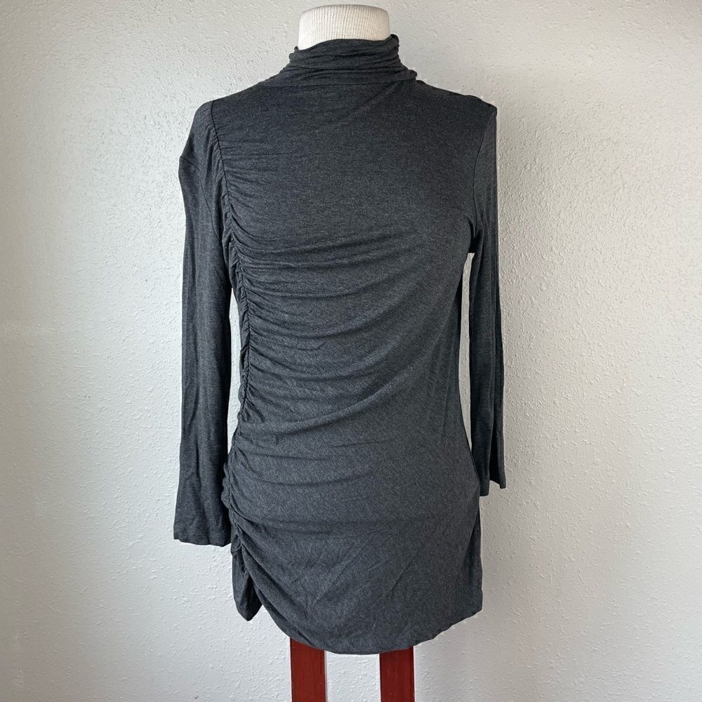 NWT Cable & Gauge Charcoal Gray Long Sleeve Mock Neck Top Size M